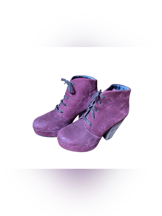 Steve Madden Shoes - Steve Madden Plum Suede Lace-Up Block Heel Boots